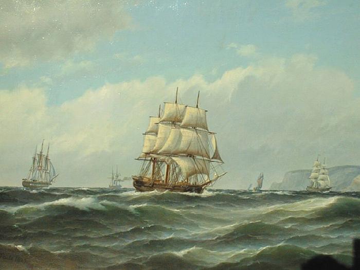 Carl Bille Shipping off the Norwegian Coast oil painting image
